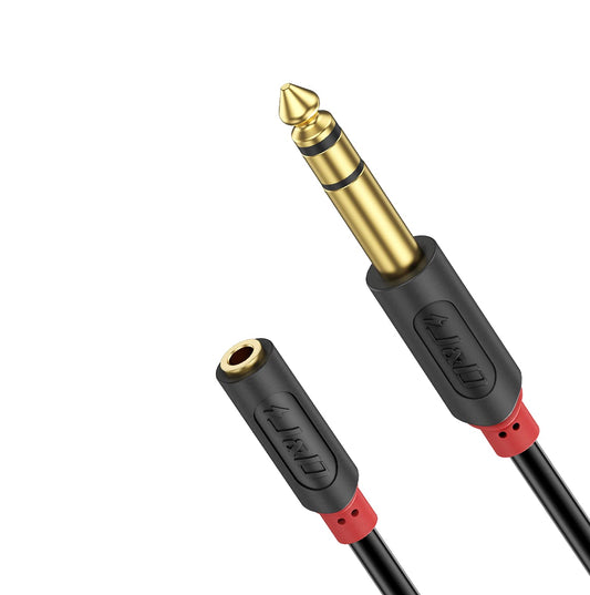 Gold Plated 3.5 mm TRS to 1/4 TRS F/M Audiowave Series Stereo Audio Cable