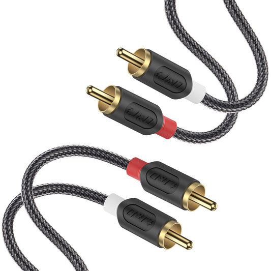 2RCA Male to 2RCA Male Stereo Audio Cable with Nylon Braid